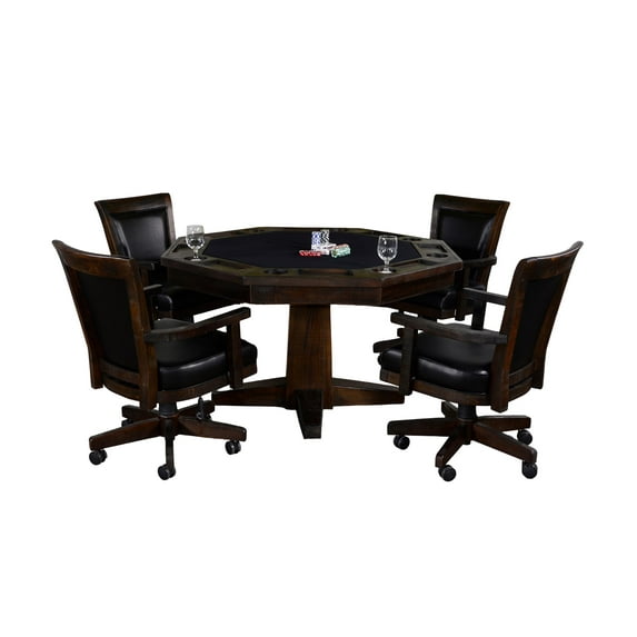 Sunny Designs 5-Piece Reversible Game and Dining Poker Table Set