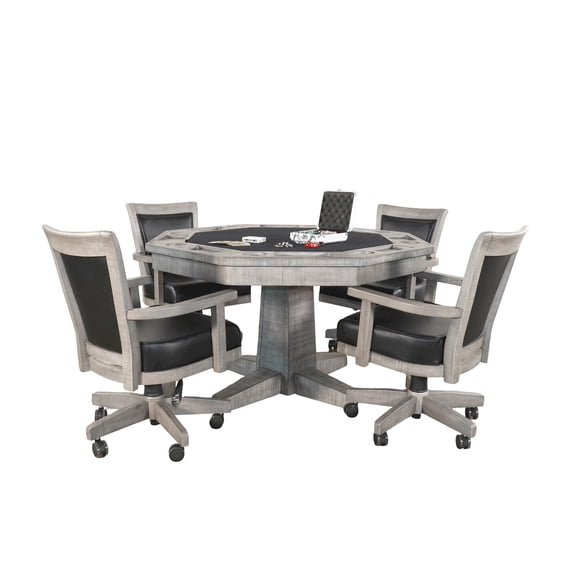 Sunny Designs 5-Piece Reversible Game and Dining Poker Table Set