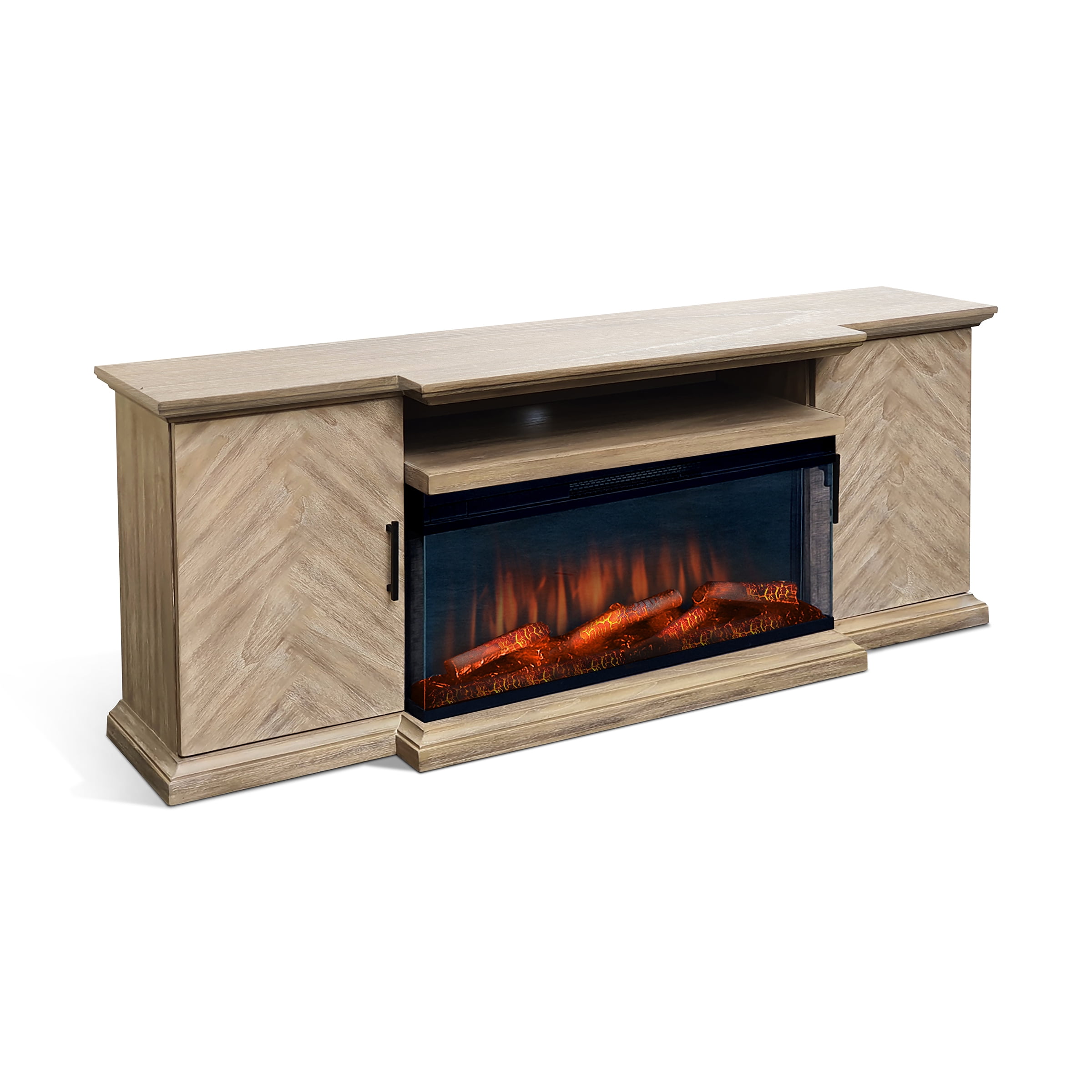 Sunny Designs 51.5" Wide Arch Bookcase with Electric Fireplace