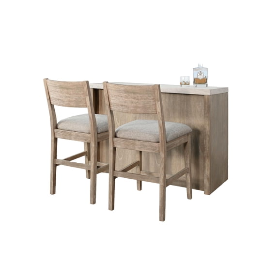 Sunny Designs 60" Modern Natural Wood Home Bar Set