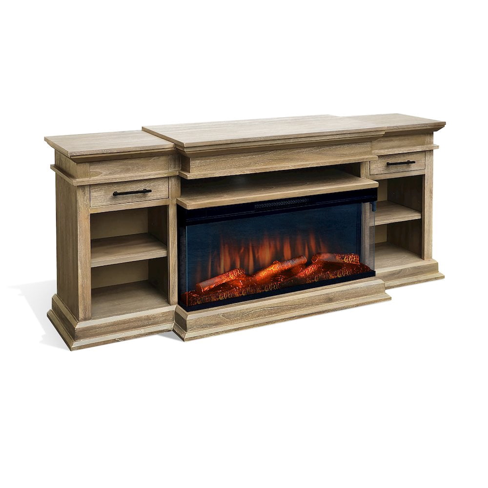 Sunny Designs 72" Media Console with Panoramic Electric Fireplace ...