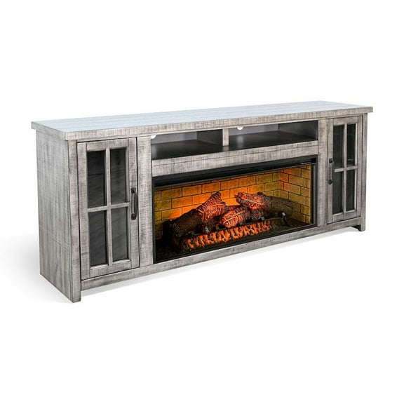 Sunny Designs 76" Media Console with Electric Fireplace