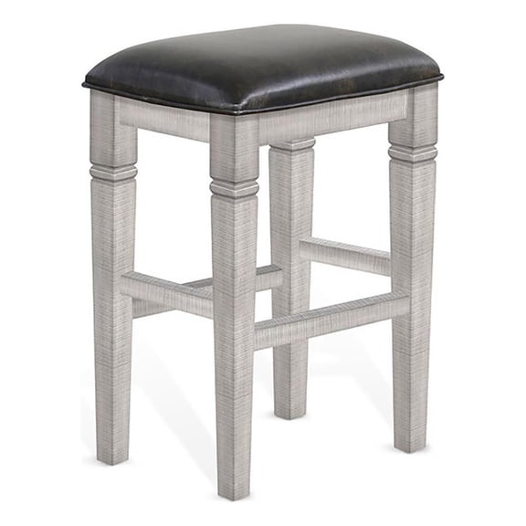 Sunny Designs Alpine 30" Wood Bar Stool w/Cushion Seat in Alpine Gray (Set of 2)