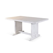 Sunny Designs Bayside 60" Farmhouse Mahogany Wood Table in Marble White