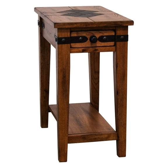 Sunny Designs Bayside Farmhouse 4 Piece Wood Breakfast Nook Set in Rustic Oak