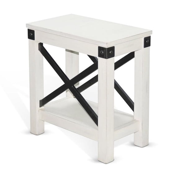 Sunny Designs Bayside White Wood Chair Side Table
