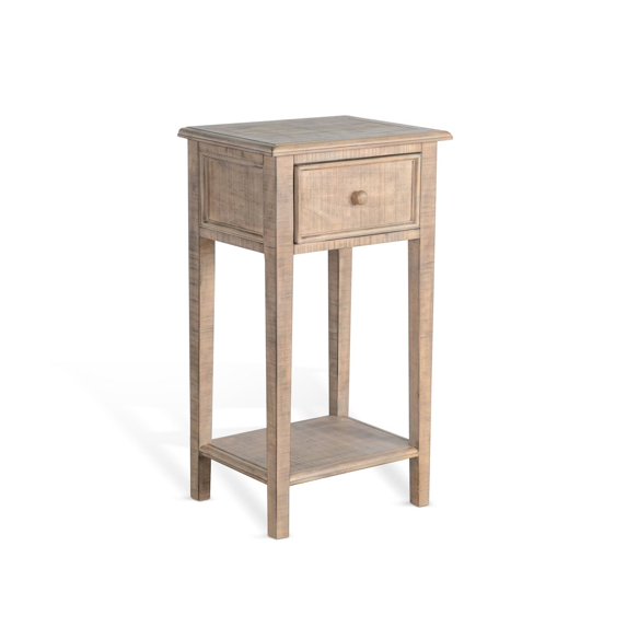 Sunny Designs Beach Pebble Wood Side Table with Drawer