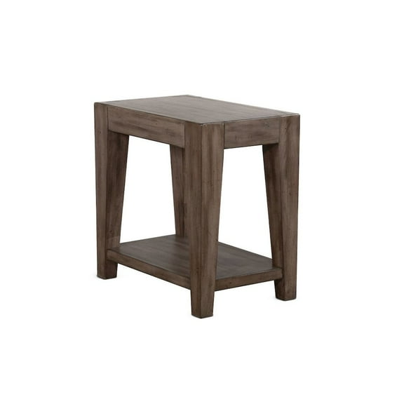 Sunny Designs Doe Valley 25" Mid-Century Wood Chair Side Table in Taupe Brown