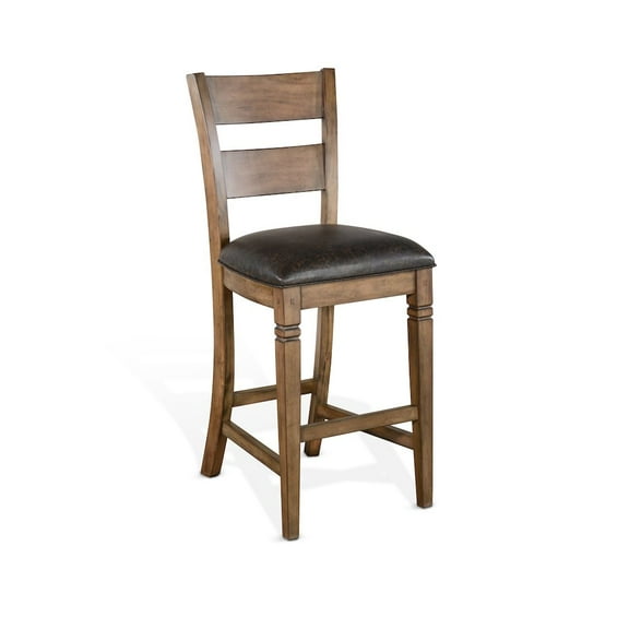Sunny Designs Doe Valley 30" Wood Barstool in Taupe Brown (Set of 2)