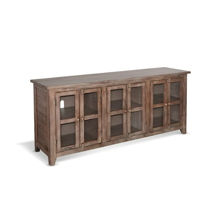 Sunny Designs Doe Valley 70" Transitional Wood TV Cabinet in Taupe Brown