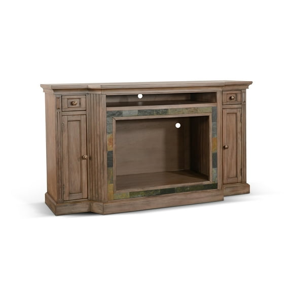 Sunny Designs Doe Valley Traditional Mahogany Wood TV Console in Buckskin/Brown
