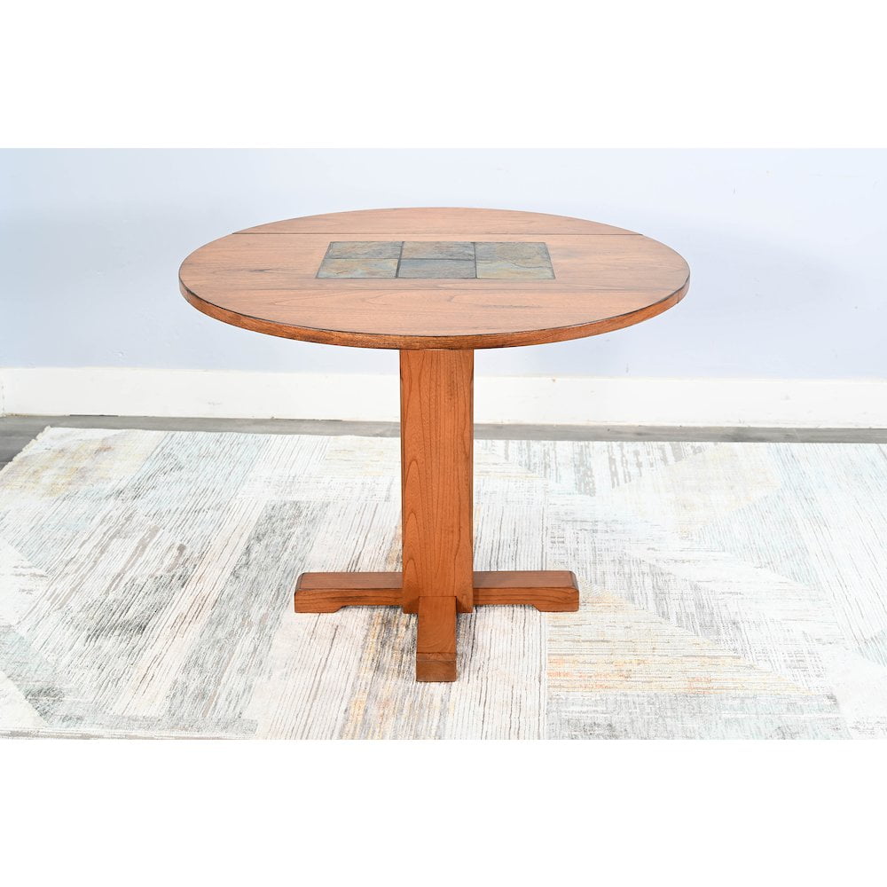 Reclaimed Oak Round Extendable Dining Table with Rustic Charm