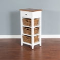 thumbnail image 1 of Sunny Designs Farmhouse Wood Storage Rack with Woven Baskets in White/Natural, 1 of 6