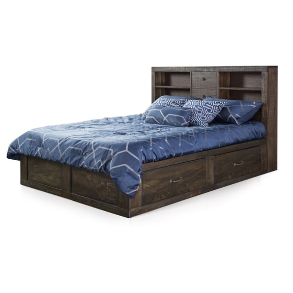 Sunny Designs Flex Life Queen Captains Bookcase Storage Bed
