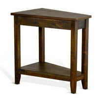 Sunny Designs Homestead 16" Transitional Wood Chair Side Table in Tobacco Leaf
