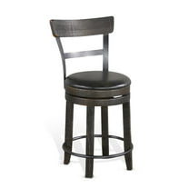 Sunny Designs Homestead 24" Swivel Barstool with Back in Tobacco Leaf (Set of 2)