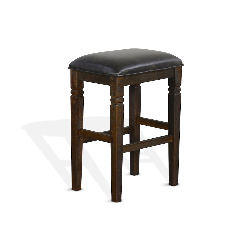 Homestead Dark Brown Mahogany Backless Bar Stool