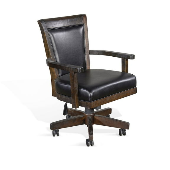 Sunny Designs Homestead 38" Transitional Wood Game Chair in Tobacco Leaf