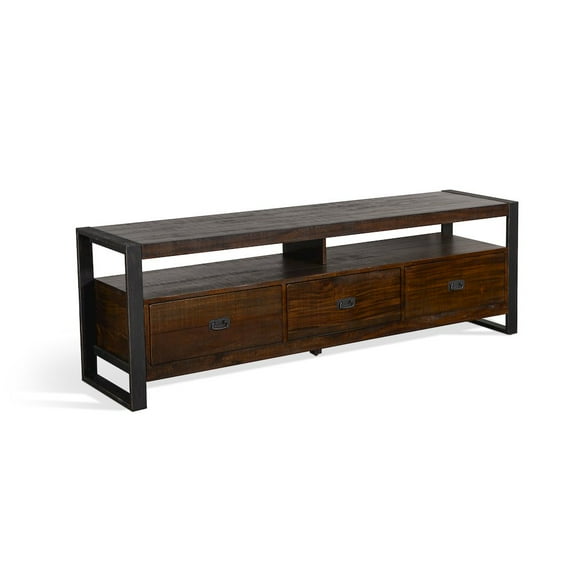 Sunny Designs Homestead 78" Transitional Wood TV Console in Tobacco Leaf