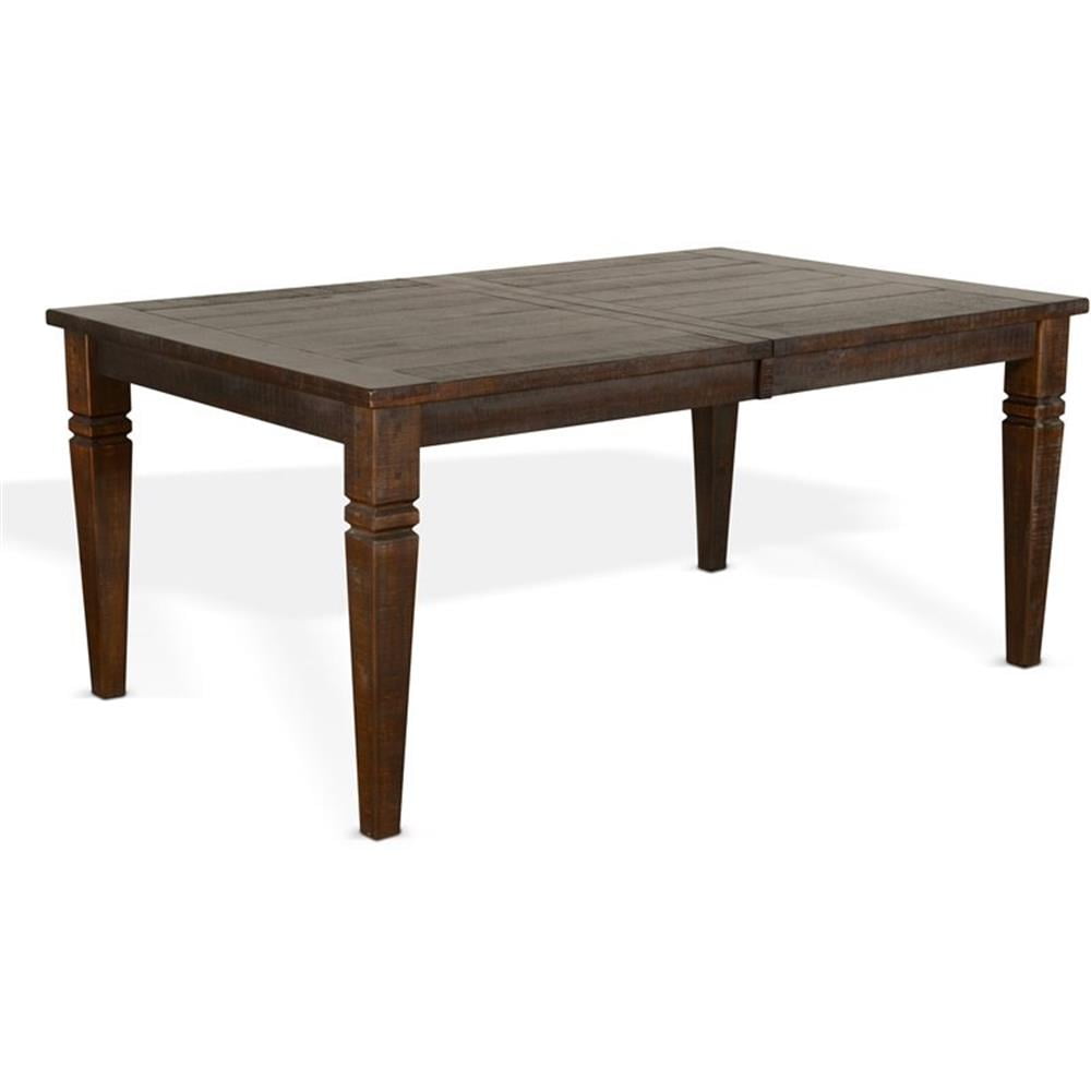 Mahogany Brown Extendable Rectangular Dining Table for Eight