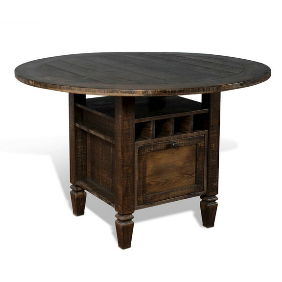 Sunny Designs Homestead Transitional Wood Counter Height Table in Tobacco Leaf