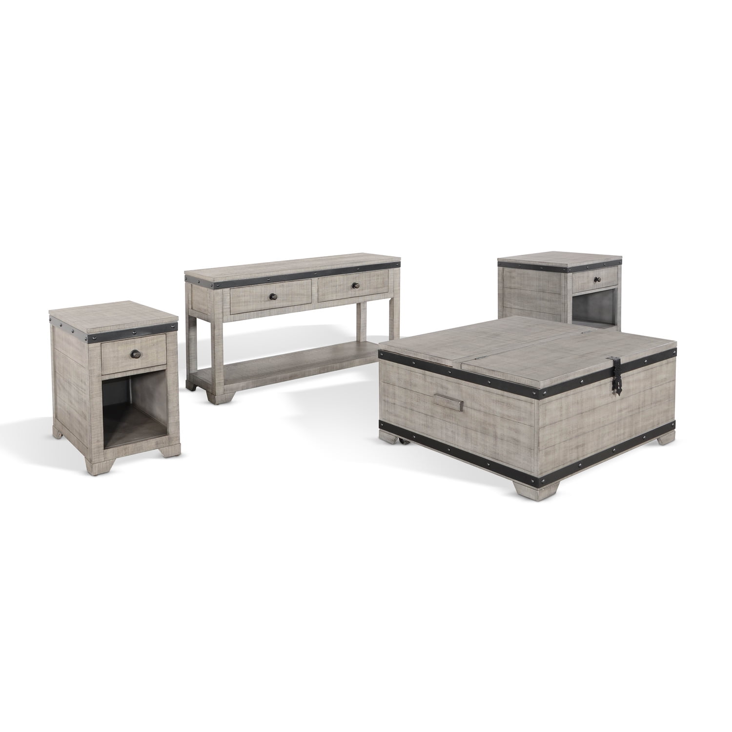 Alpine Gray Mahogany Lift-Top Coffee Table with Storage