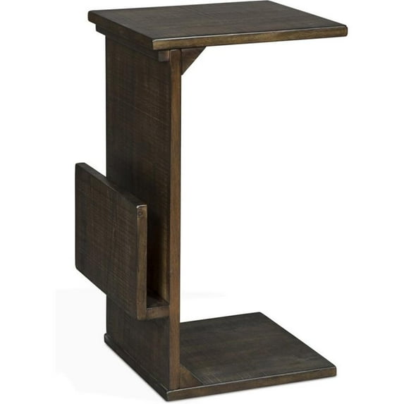 Sunny Designs Manor House 14" Mahogany Wood Chairside Table in Tobacco Leaf