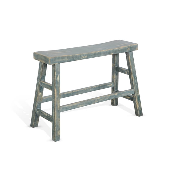 Sunny Designs Marina 24" Farmhouse Mahogany Wood Bench in Sea Grass Green