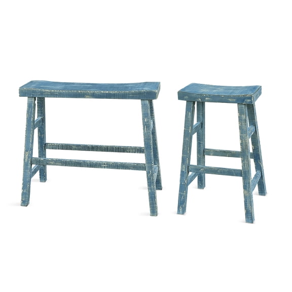 Sunny Designs Marina 30" Farmhouse Mahogany Wood Bench in Sea Grass Green