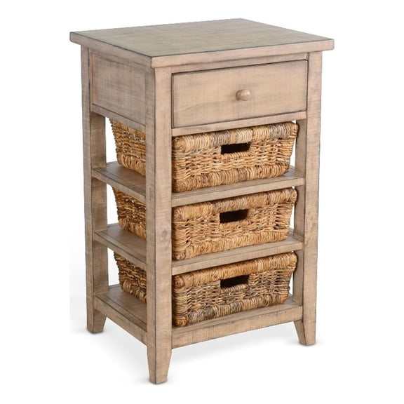 Sunny Designs Marina Beach Pebble Wood Storage Table