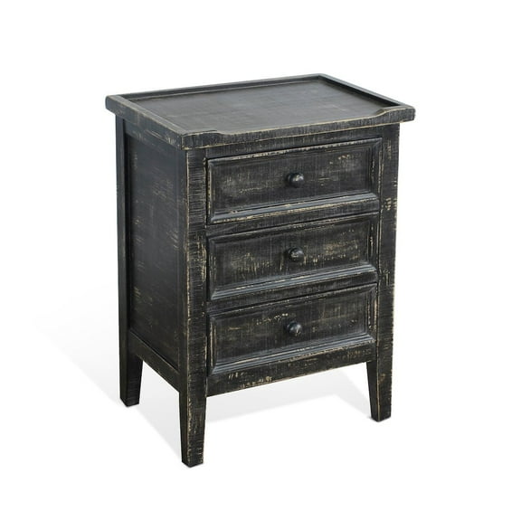 Sunny Designs Marina Black Sand Wood End Table