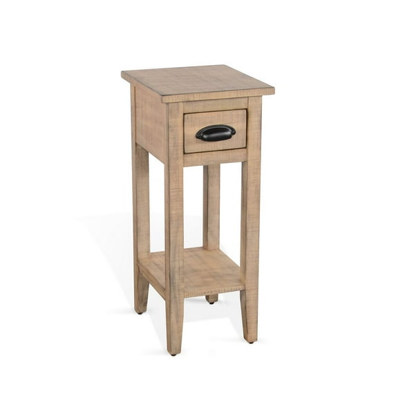 Sunny Designs Marina Farmhouse Mahogany Wood Chair Side Table in Beige