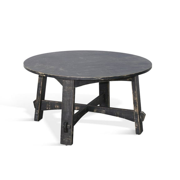 Sunny Designs Marina Farmhouse Mahogany Wood Coffee Table in Black Sand