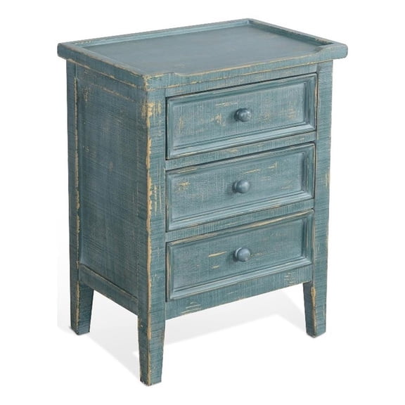 Sunny Designs Marina Green Sea Grass Wood End Table