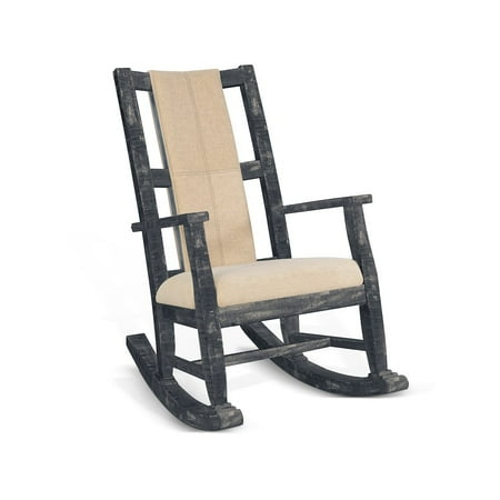 Sunny Designs Marina Mahogany Rocking Chair with Cushion Seat & Back in Black