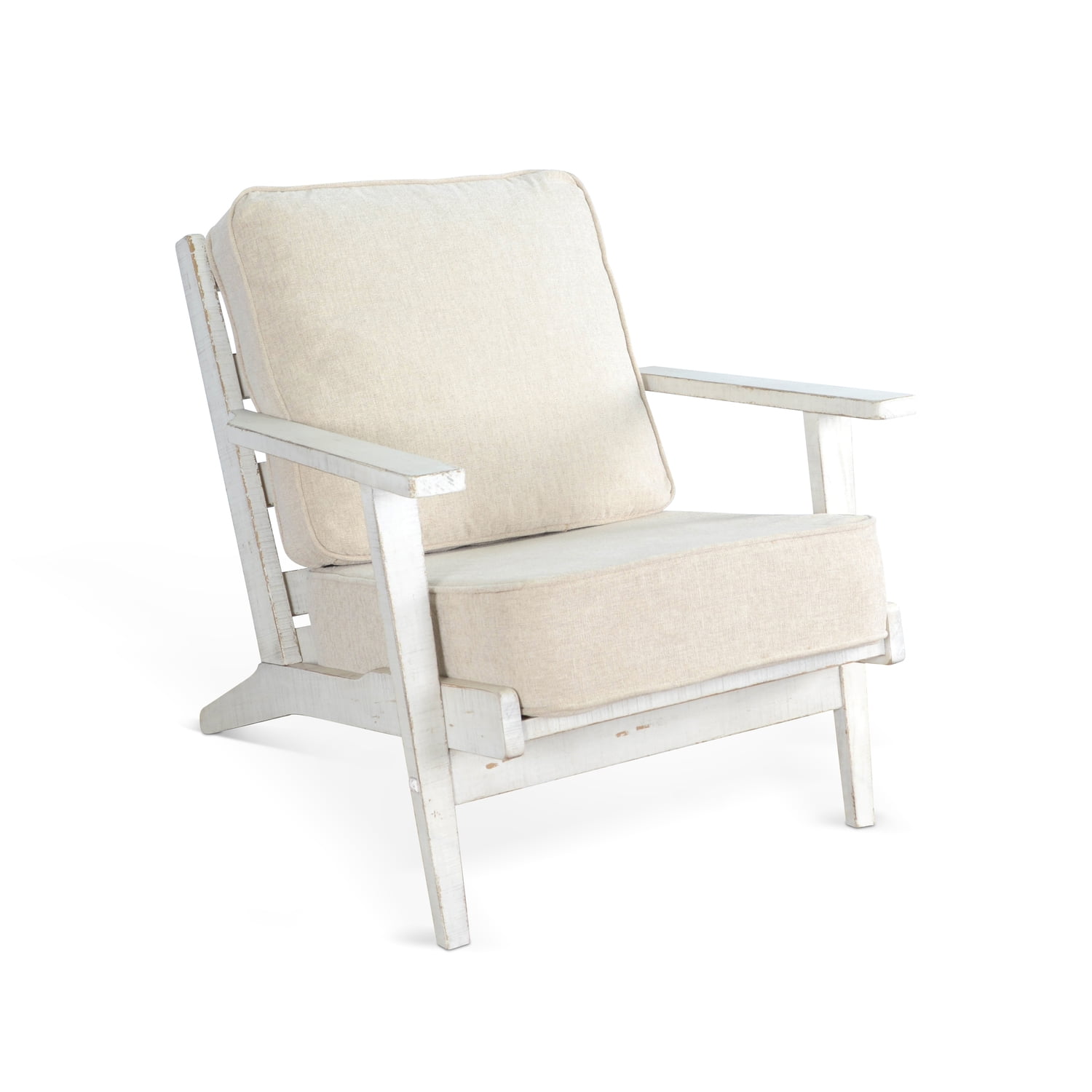 White Sand Mahogany Traditional Accent Chair
