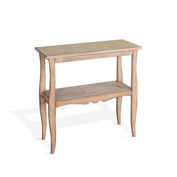 Sunny Designs Marina Oak Beach Pebble Solid Wood and Veneers Side Table