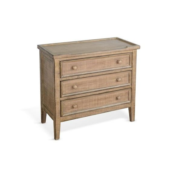 Sunny Designs Marina Oak Beach Pebble Wood End Table