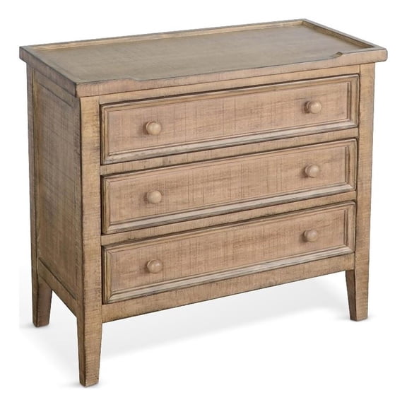 Sunny Designs Marina Oak Beach Pebble Wood End Table
