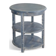 Sunny Designs Marina Ocean Blue Solid Wood and Veneers Side Table