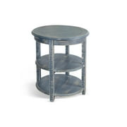Sunny Designs Marina Ocean Blue Solid Wood and Veneers Side Table