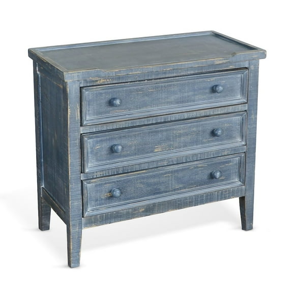 Sunny Designs Marina Ocean Blue Wood End Table