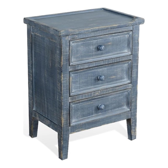 Sunny Designs Marina Ocean Blue Wood End Table