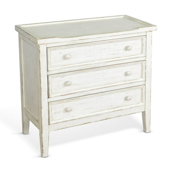 Sunny Designs Marina White Sand Wood End Table