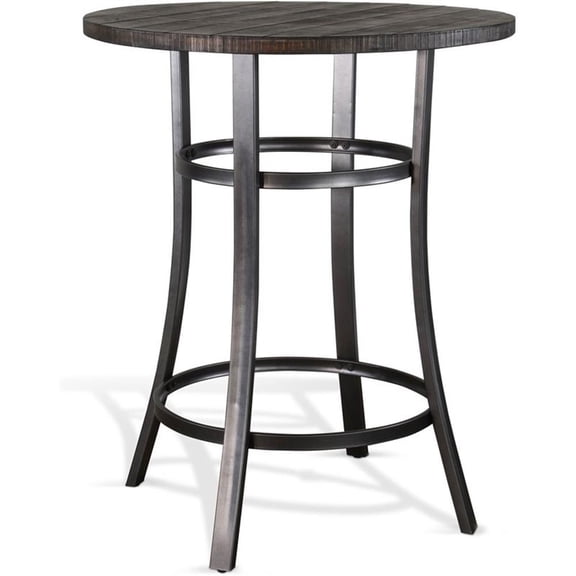 Sunny Designs Metroflex 42" Mid-Century Wood Pub Table in Tobacco Leaf