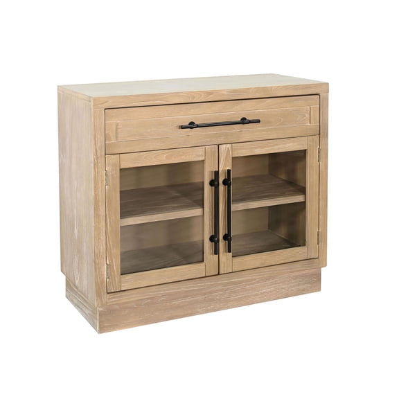Sunny Designs Mia 2 Door Natural Glass Cabinet