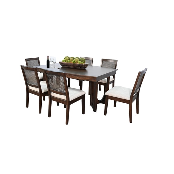 Sunny Designs Noah Mahogany Wood 7-PC Extension Dining Set in Coffee Been Finish