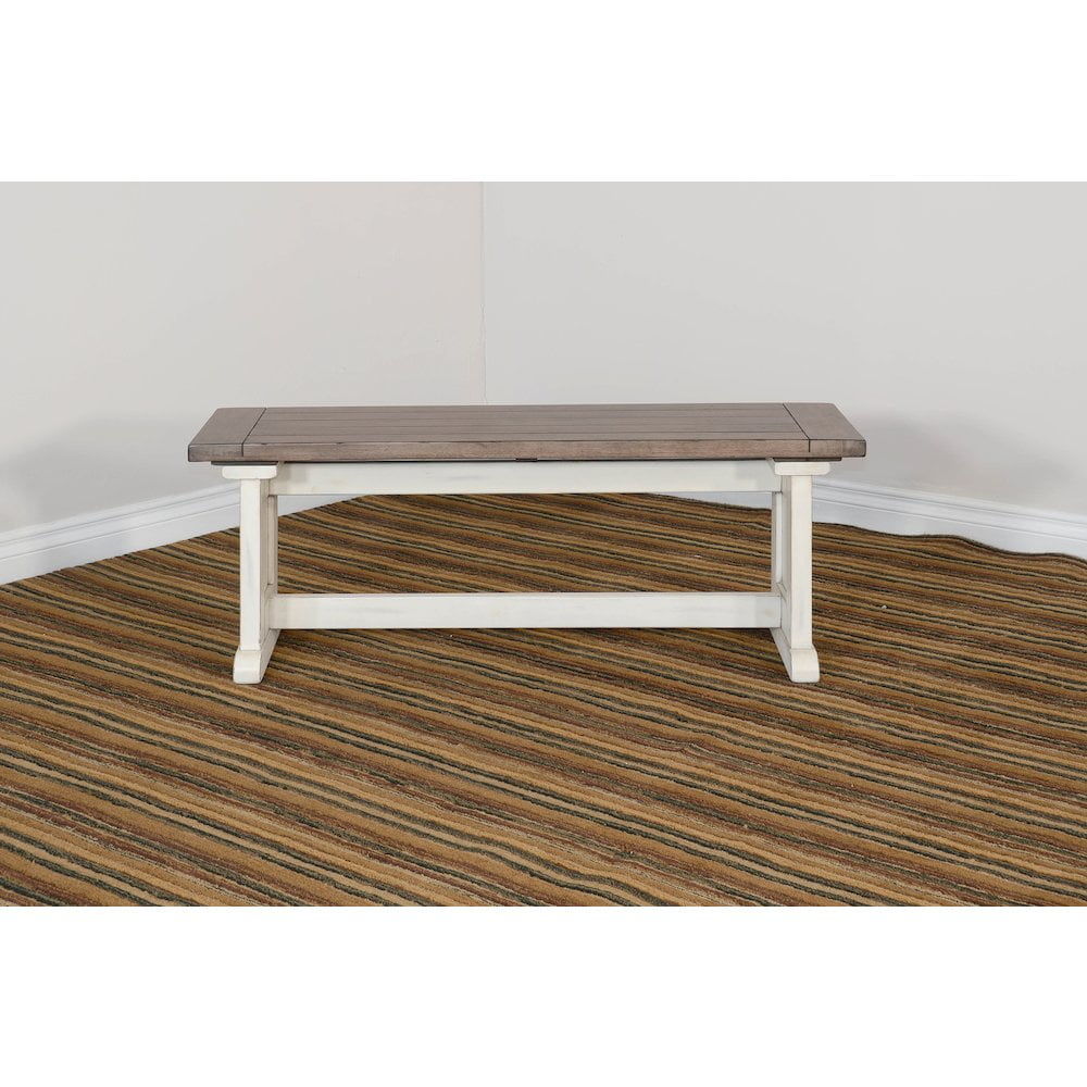 Pasadena Two-Toned Mahogany Wood Dining Bench