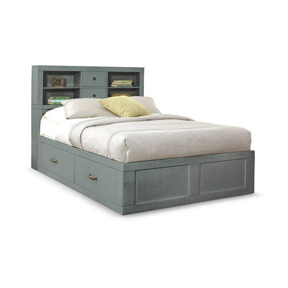 Sunny Designs Ranch House Full Captains Bookcase Storage Bed