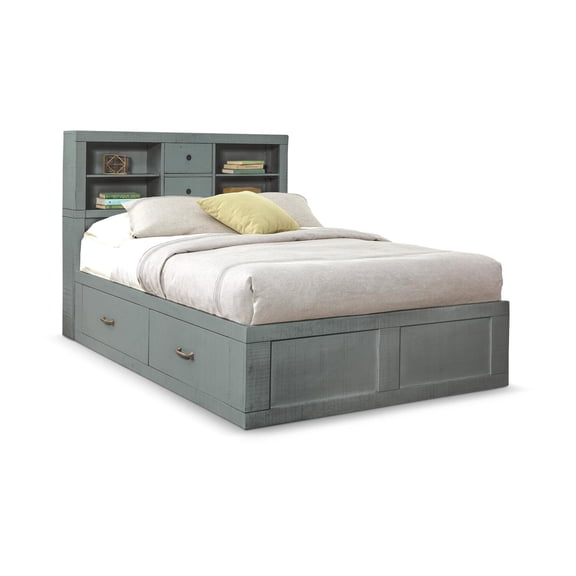 Sunny Designs Ranch House Full Captains Bookcase Storage Bed